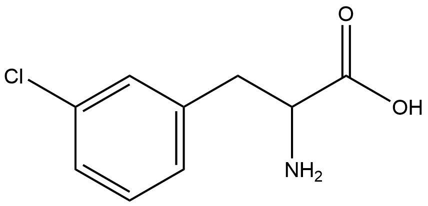 α-アミノ-3-クロロベンゼンプロピオン酸 化学構造式