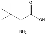 3,3-ジメチル-2-アミノ酪酸 化学構造式