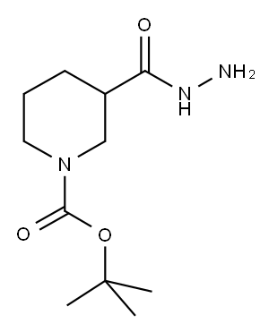 S-(N-Boc)-piperidine-3-carboxylhydrazide 化学構造式