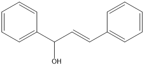 trans-1,3-ジフェニル-2-プロペン-1-オール 化学構造式