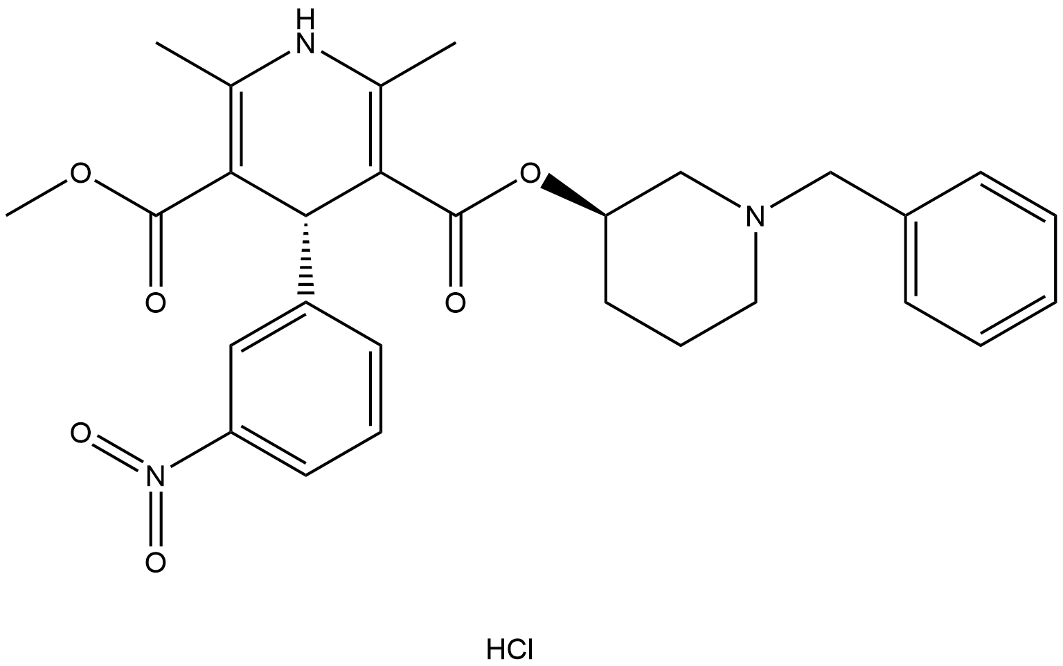 盐酸贝尼地平,91599-74-5,结构式