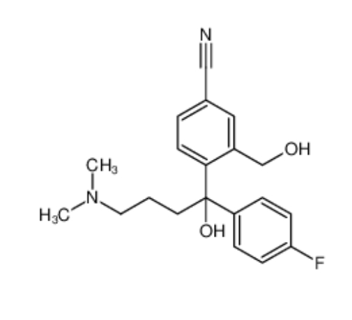 4-(4-二甲胺基-1-对氟苯基-1-羟基丁基)-3-(羟甲基)苯腈 产品图片