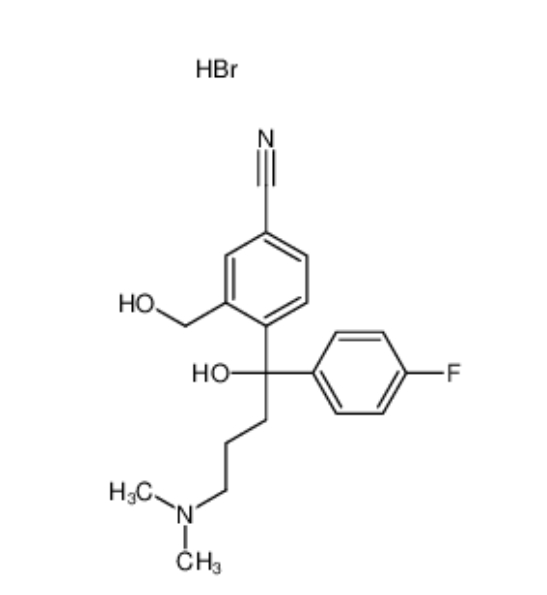 4-[4-(二甲氨基)-1-(4-氟苯基)-1-羟丁基]-3-羟甲基苯腈氢溴酸盐 产品图片