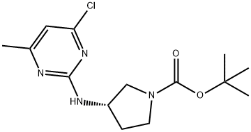 (S)-3-(4-Chloro-6-methyl-pyrimidin-2-ylamino)-pyrrolidine-1-carboxylic acid tert-butyl ester Struktur