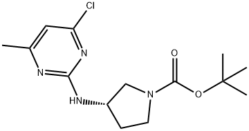 (S)-3-(4-Chloro-6-methyl-pyrimidin-2-ylamino)-pyrrolidine-1-carboxylic acid tert-butyl ester Structure