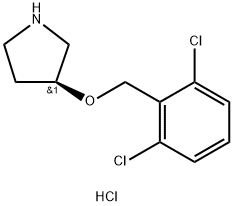 (S)-3-(2,6-Dichloro-benzyloxy)-pyrrolidine hydrochloride Struktur