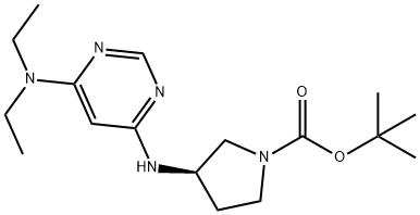 (R)-3-(6-二乙基氨基-嘧啶-4-基氨基)-吡咯烷-1-羧酸叔丁酯, 1354000-17-1, 结构式