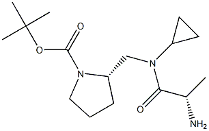 (S)-2-{[((S)-2-AMino-propionyl)-cyclopropyl-aMino]-Methyl}-pyrrolidine-1-carboxylic acid tert-butyl ester Structure