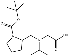 2-[(CarboxyMethyl-isopropyl-aMino)-Methyl]-pyrrolidine-1-carboxylic acid tert-butyl ester Struktur