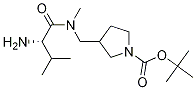 3-{[((S)-2-AMino-3-Methyl-butyryl)-Methyl-aMino]-Methyl}-pyrrolidine-1-carboxylic acid tert-butyl ester Struktur