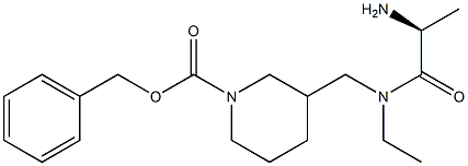 3-{[((S)-2-AMino-propionyl)-ethyl-aMino]-Methyl}-piperidine-1-carboxylic acid benzyl ester Struktur