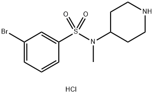 3-溴-N-甲基-N-哌啶-4-基-苯磺酰胺盐酸盐, 1353978-73-0, 结构式