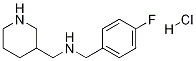 (4-Fluoro-benzyl)-piperidin-3-ylmethyl-amine hydrochloride Struktur