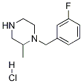 1-(3-Fluoro-benzyl)-2-methyl-piperazine hydrochloride Struktur