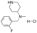 (2-氟-苄基)-甲基-哌啶-4-基-胺盐酸盐, 1261235-83-9, 结构式