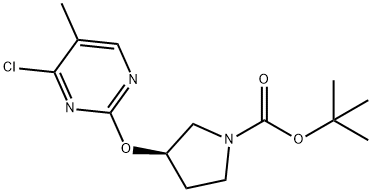 (R)-3-(4-氯-5-甲基-嘧啶-2-基氧基)-吡咯烷-1-羧酸叔丁基酯, 1261235-31-7, 结构式