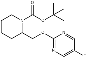 2-(5-Fluoro-pyrimidin-2-yloxymethyl)-piperidine-1-carboxylic acid tert-butyl ester Struktur