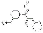(3-AMinoMethyl-piperidin-1-yl)-(2,3-dihydro-benzo[1,4]dioxin-6-yl)-Methanone hydrochloride Structure
