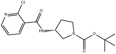 (R)-3-[(2-氯-吡啶-3-羰基)-氨基]-吡咯烷-1-羧酸叔丁基酯, 1354018-47-5, 结构式