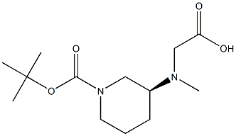 (S)-3-(CarboxyMethyl-Methyl-aMino)-piperidine-1-carboxylic acid tert-butyl ester Struktur