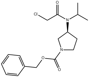 (S)-3-[(2-Chloro-acetyl)-isopropyl-aMino]-pyrrolidine-1-carboxylic acid benzyl ester Struktur