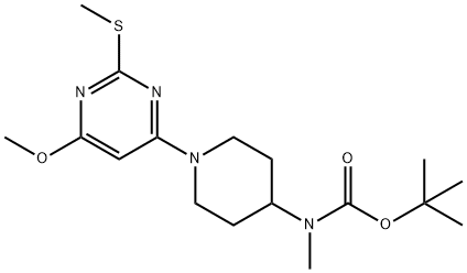 [1-(6-Methoxy-2-Methylsulfanyl-pyriMidin-4-yl)-piperidin-4-yl]-Methyl-carbaMic acid tert-butyl ester Struktur