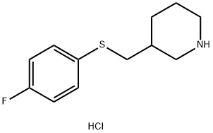 3-(4-Fluoro-phenylsulfanylMethyl)-piperidine hydrochloride Structure