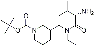 3-{[((S)-2-AMino-3-Methyl-butyryl)-ethyl-aMino]-Methyl}-piperidine-1-carboxylic acid tert-butyl ester Struktur
