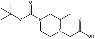 4-CarboxyMethyl-3-Methyl-piperazine-1-carboxylic acid tert-butyl ester, 666853-16-3, 结构式