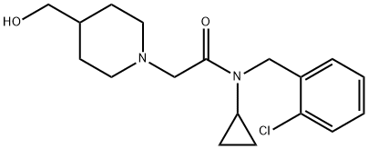 N-(2-氯-苄基)-N-环丙基-2-(4-羟甲基哌啶-1-基)-乙酰胺, 1353958-68-5, 结构式