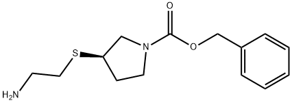 (R)-3-(2-AMino-ethylsulfanyl)-pyrrolidine-1-carboxylic acid benzyl ester Struktur