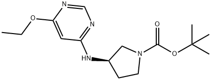 (R)-3-(6-Ethoxy-pyriMidin-4-ylaMino)-pyrrolidine-1-carboxylic acid tert-butyl ester Structure