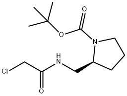 (S)-2-[(2-Chloro-acetylaMino)-Methyl]-pyrrolidine-1-carboxylic acid tert-butyl ester 化学構造式