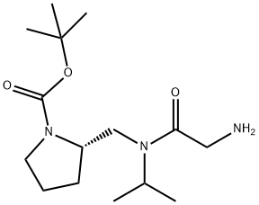 (S)-2-{[(2-AMino-acetyl)-isopropyl-aMino]-Methyl}-pyrrolidine-1-carboxylic acid tert-butyl ester 结构式