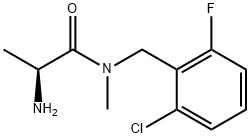 (S)-2-氨基-N-(2-氯-6-氟苄基)-N-甲基丙酰胺, 1306164-32-8, 结构式
