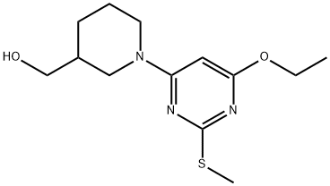 [1-(6-乙氧基-2-甲硫基-嘧啶-4-基)-哌啶-3-基]-甲醇 结构式