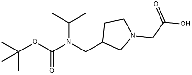 {3-[(tert-Butoxycarbonyl-isopropyl-aMino)-Methyl]-pyrrolidin-1-yl}-acetic acid Struktur