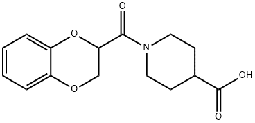 1-(2,3-二氢-苯并[1,4]二氧杂环己-2-羰基)-哌啶-4-羧酸, 1016709-97-9, 结构式