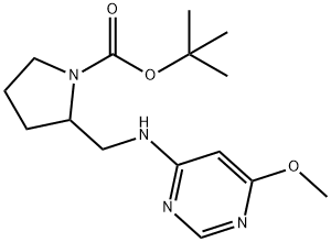 2-[(6-甲氧基-嘧啶-4-基氨基)-甲基]-吡咯烷-1-羧酸叔丁基酯,1353989-81-7,结构式