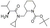 2-{[((S)-2-AMino-3-Methyl-butyryl)-cyclopropyl-aMino]-Methyl}-piperidine-1-carboxylic acid tert-butyl ester Struktur