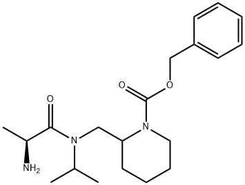 2-{[((S)-2-AMino-propionyl)-isopropyl-aMino]-Methyl}-piperidine-1-carboxylic acid benzyl ester Struktur