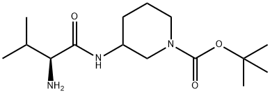 3-((S)-2-AMino-3-Methyl-butyrylaMino)-piperidine-1-carboxylic acid tert-butyl ester Struktur