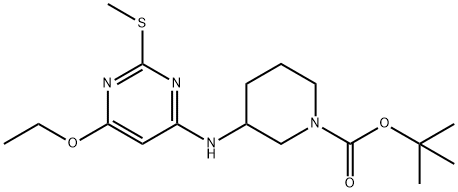 3-(6-Ethoxy-2-Methylsulfanyl-pyriMidin-4-ylaMino)-piperidine-1-carboxylic acid tert-butyl ester Structure