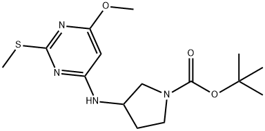 3-(6-Methoxy-2-Methylsulfanyl-pyriMidin-4-ylaMino)-pyrrolidine-1-carboxylic acid tert-butyl ester Structure