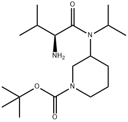 3-[((S)-2-AMino-3-Methyl-butyryl)-isopropyl-aMino]-piperidine-1-carboxylic acid tert-butyl ester Structure