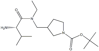 3-{[((S)-2-AMino-3-Methyl-butyryl)-ethyl-aMino]-Methyl}-pyrrolidine-1-carboxylic acid tert-butyl ester Structure