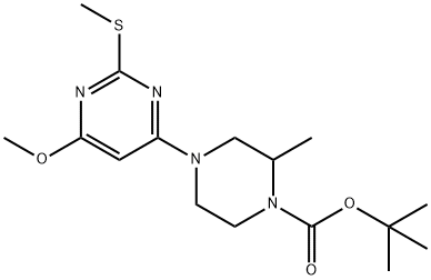 4-(6-Methoxy-2-Methylsulfanyl-pyriMidin-4-yl)-2-Methyl-piperazine-1-carboxylic acid tert-butyl ester Structure