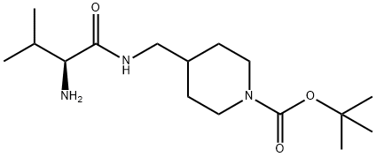 4-[((S)-2-AMino-3-Methyl-butyrylaMino)-Methyl]-piperidine-1-carboxylic acid tert-butyl ester Structure