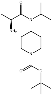4-[((S)-2-AMino-propionyl)-isopropyl-aMino]-piperidine-1-carboxylic acid tert-butyl ester Struktur