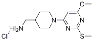 C-[1-(6-甲氧基-2-甲硫基嘧啶-4-基)-哌啶-4-基]甲胺盐酸盐 结构式